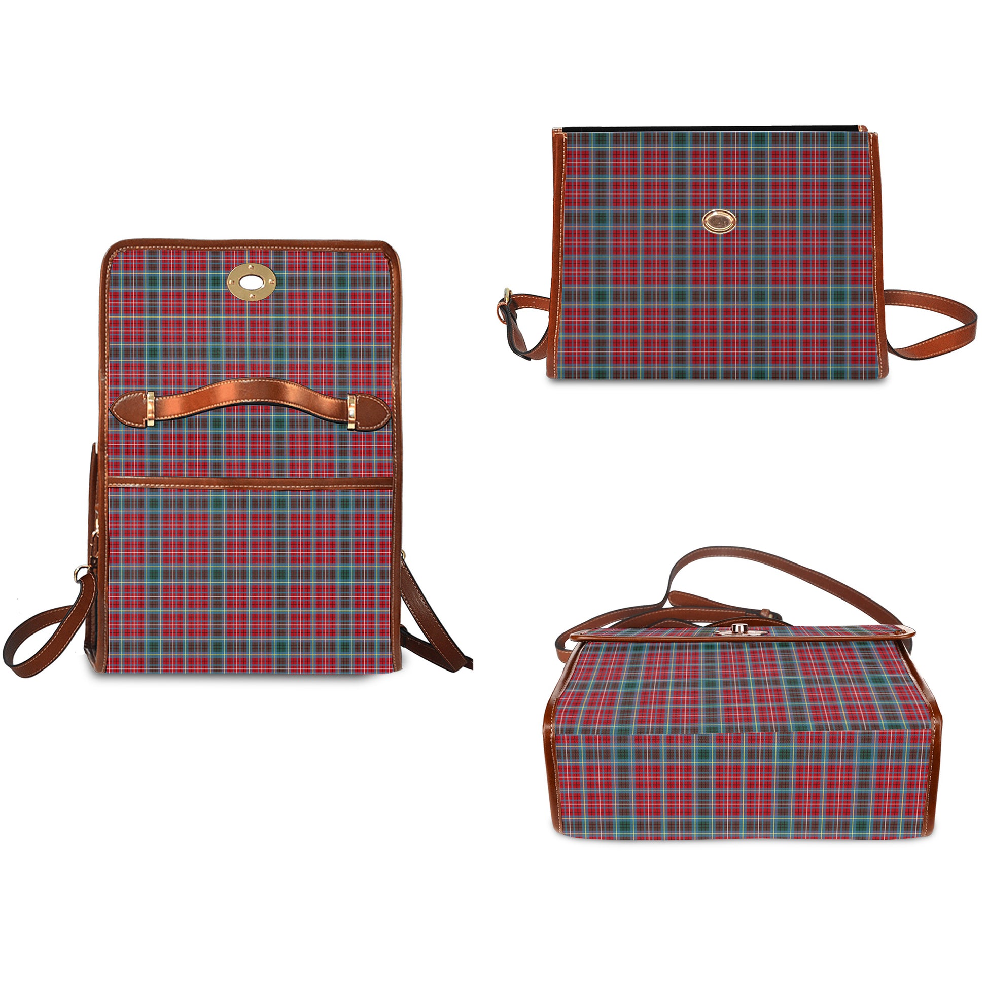 British Columbia Province Canada Tartan Leather Strap Waterproof Canvas Bag - Tartanvibesclothing