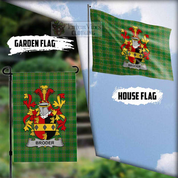 Broder Irish Clan Tartan Flag with Coat of Arms