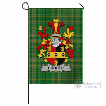 Broder Irish Clan Tartan Flag with Coat of Arms