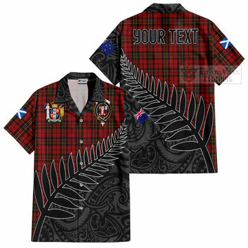 Brodie Crest Tartan Short Sleeve Button Shirt with New Zealand Silver Fern Half Style