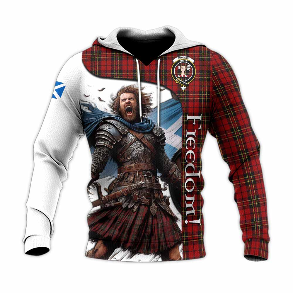 Tartan Vibes Clothing Brodie Crest Tartan Knitted Hoodie Inspired by the Freedom of Scottish Warrior