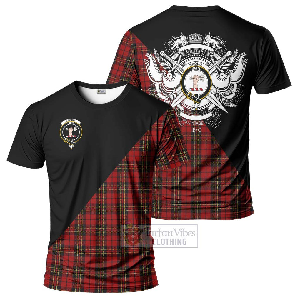 Brodie Tartan T-Shirt with Family Crest and Military Logo Style Kid's Shirt - Tartanvibesclothing Shop