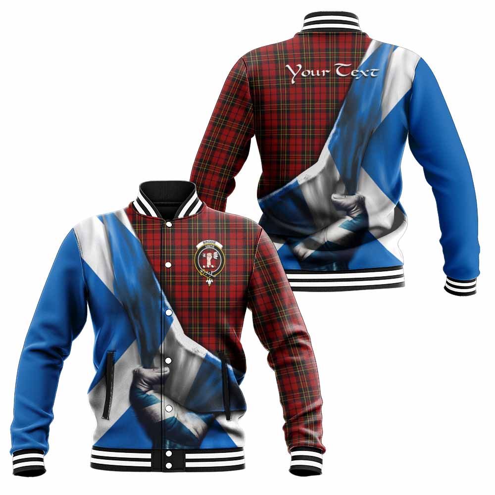 Tartan Vibes Clothing Brodie Tartan Baseball Jacket with Family Crest Scotland Patriotic Style