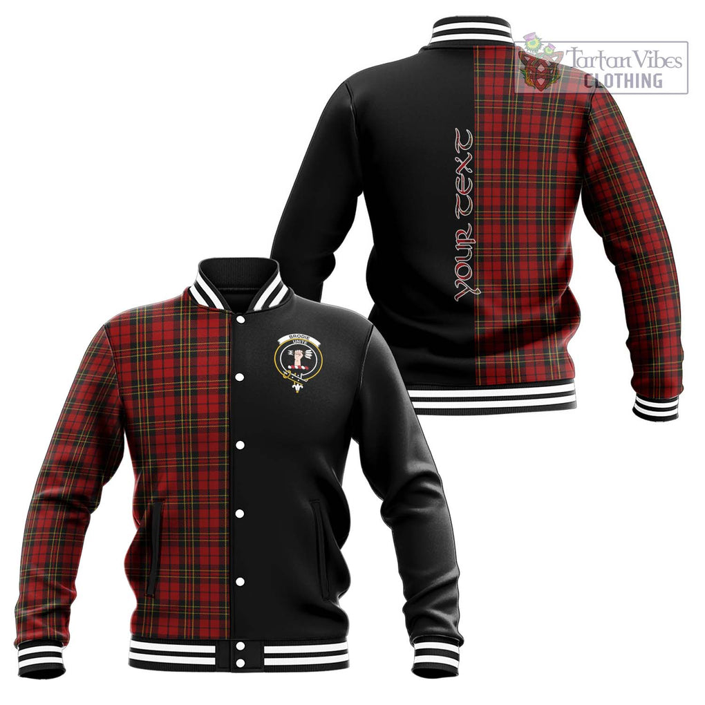 Brodie Tartan Baseball Jacket with Family Crest and Half Of Me Style Unisex - Tartanvibesclothing Shop