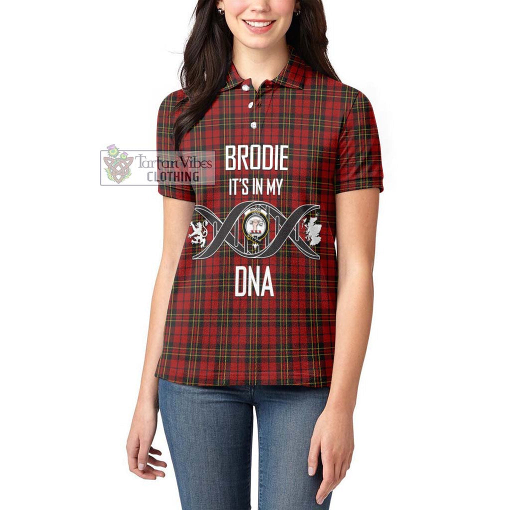 Brodie Tartan Women's Polo Shirt with Family Crest DNA In Me Style Women - Tartanvibesclothing Shop