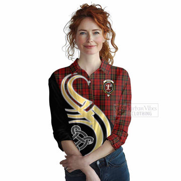 Brodie Tartan Women's Casual Shirt with Family Crest and Celtic Symbol Style