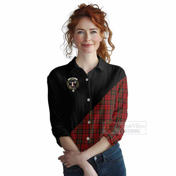 Brodie Tartan Women's Casual Shirt with Family Crest and Military Logo Style