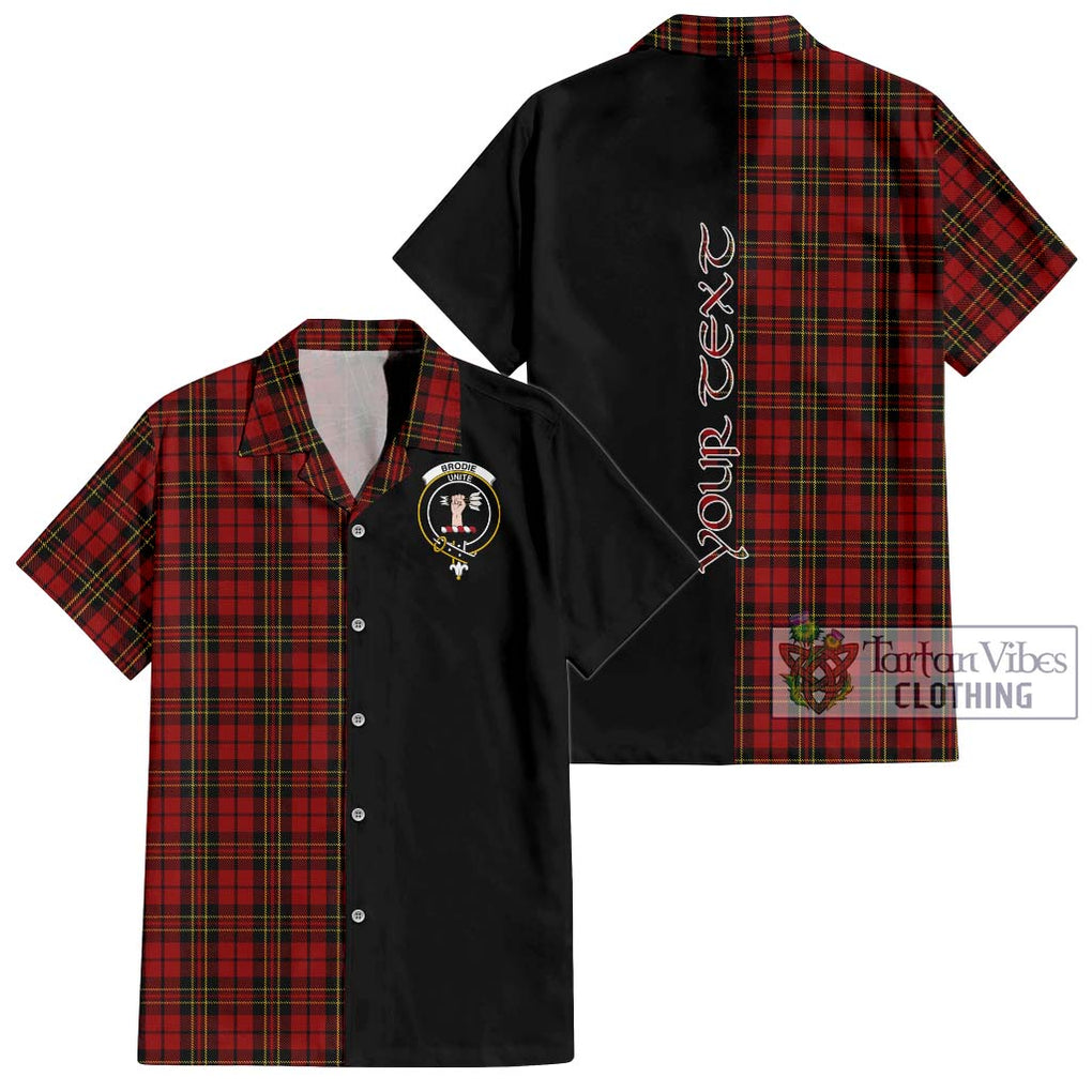 Brodie Tartan Short Sleeve Button Shirt with Family Crest and Half Of Me Style Kid - Tartanvibesclothing Shop