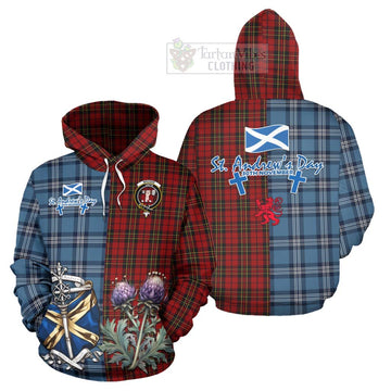 Brodie Tartan Hoodie Happy St. Andrew's Day Half Tartan Style