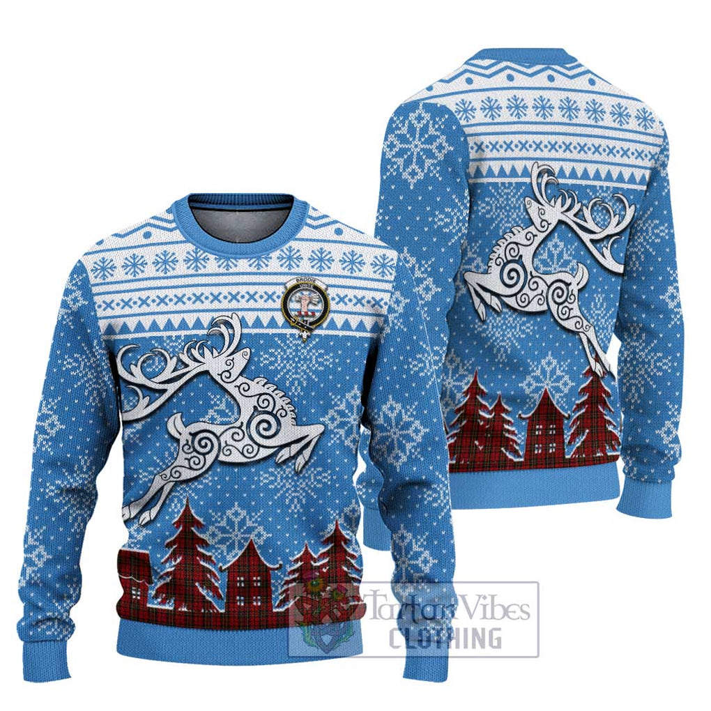 Tartan Vibes Clothing Brodie Clan Christmas Ugly Sweater with Tartan and Celtic Raindeer Style