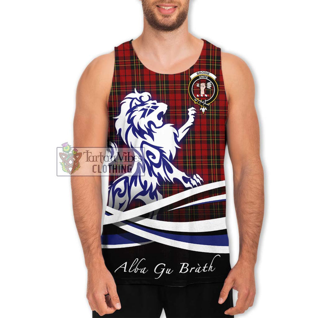 Brodie Tartan Men's Tank Top with Alba Gu Brath Regal Lion Emblem Men - Tartanvibesclothing Shop