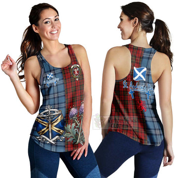 Brodie Tartan Women's Racerback Tanks Happy St. Andrew's Day Half Tartan Style