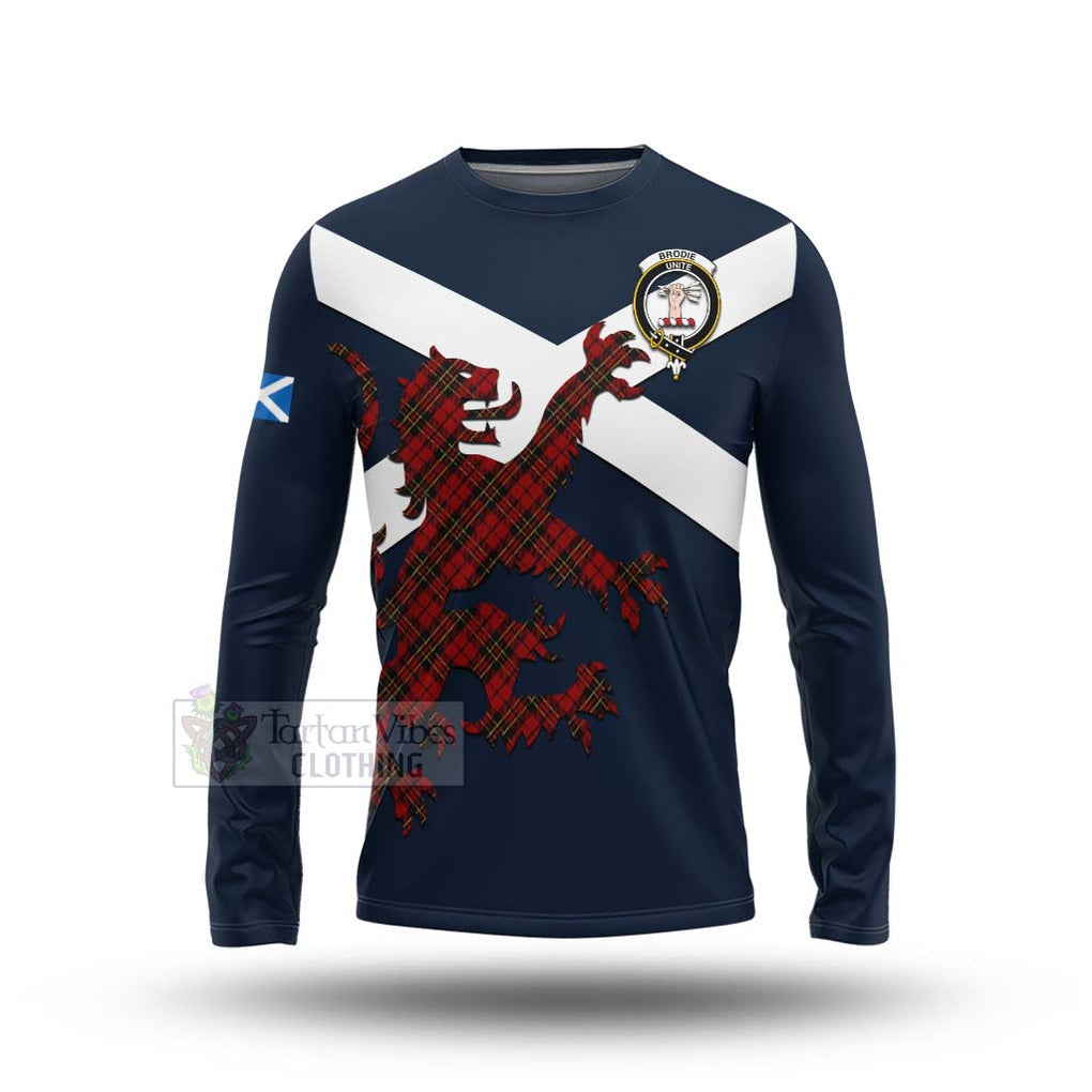 Tartan Vibes Clothing Brodie Tartan Lion Rampant Long Sleeve T-Shirt – Proudly Display Your Heritage with Alba Gu Brath and Clan Name