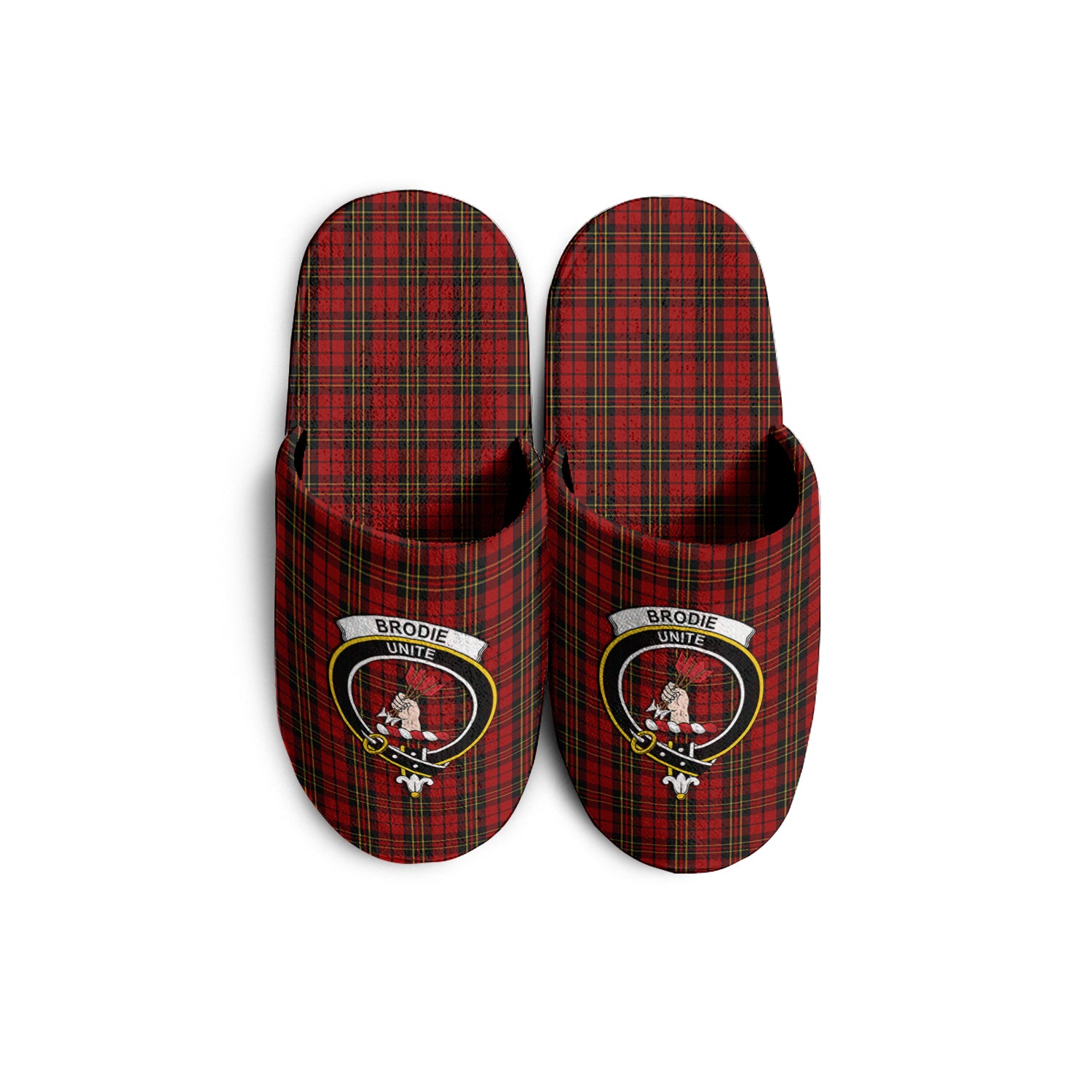 Brodie Tartan Home Slippers with Family Crest - Tartanvibesclothing