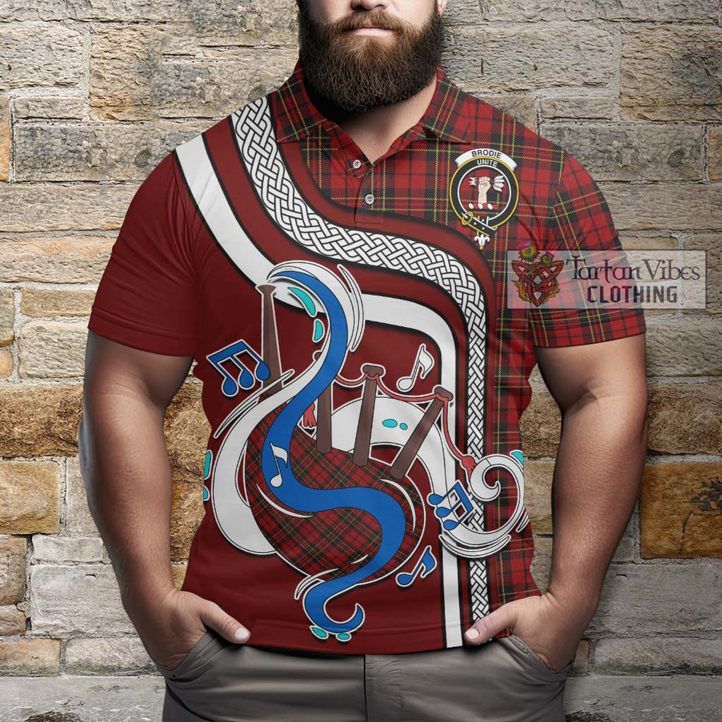 Tartan Vibes Clothing Brodie Tartan Polo Shirt with Epic Bagpipe Style