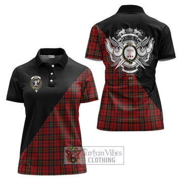 Brodie Tartan Women's Polo Shirt with Family Crest and Military Logo Style