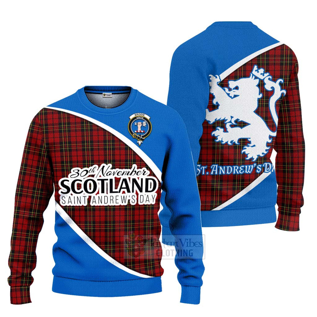 Tartan Vibes Clothing Brodie Family Crest Tartan Knitted Sweater Celebrate Saint Andrew's Day in Style