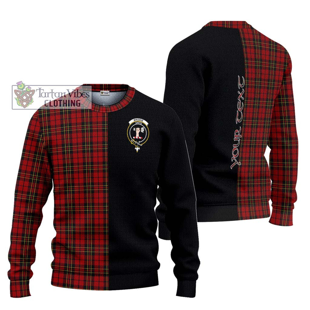 Brodie Tartan Knitted Sweater with Family Crest and Half Of Me Style Unisex - Tartanvibesclothing Shop