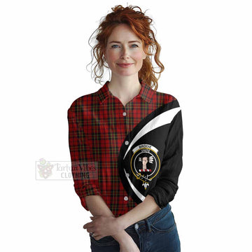 Brodie Tartan Women's Casual Shirt with Family Crest Circle Style