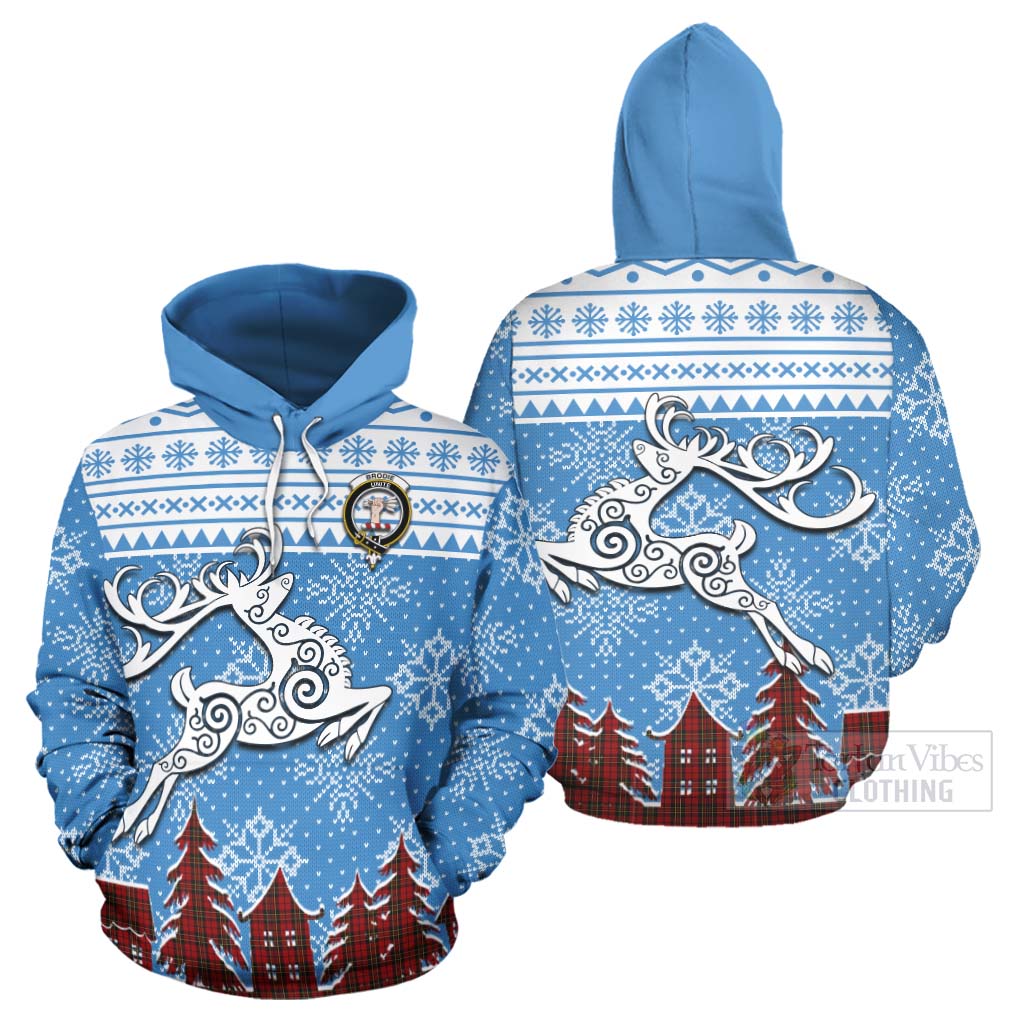 Tartan Vibes Clothing Brodie Clan Christmas Hoodie Celtic Reindeer Style