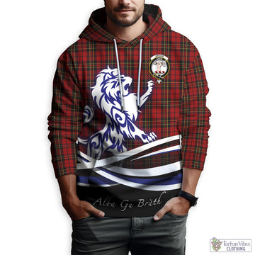 Brodie Tartan Hoodie with Alba Gu Brath Regal Lion Emblem