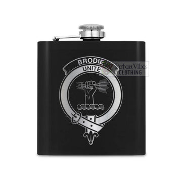 Brodie Crest Hip Flask Set 7oz Black Stainless Steel with A Gift Box