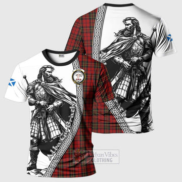 Brodie Tartan Clan Crest T-Shirt with Highlander Warrior Celtic Style