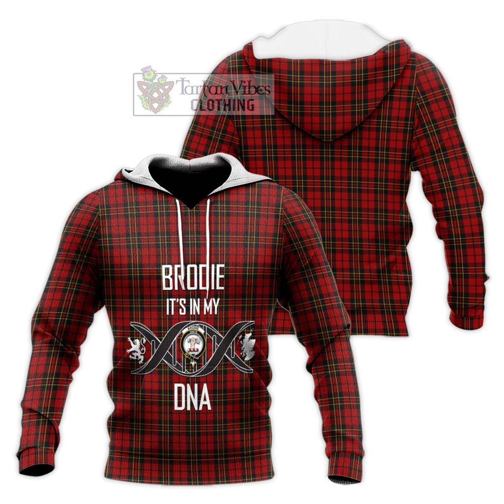 Brodie Tartan Knitted Hoodie with Family Crest DNA In Me Style Unisex Knitted Pullover Hoodie - Tartanvibesclothing Shop