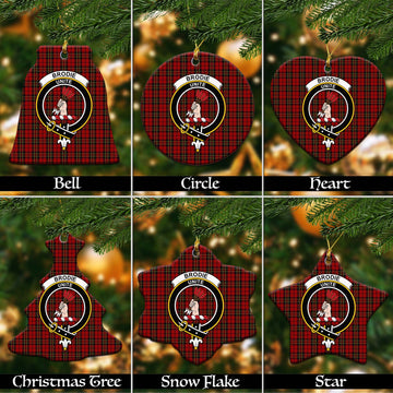 Brodie Tartan Christmas Ceramic Ornaments with Family Crest