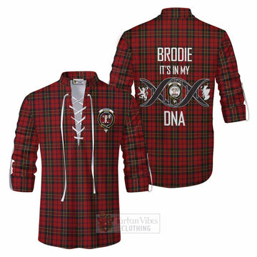 Brodie Tartan Ghillie Kilt Shirt with Family Crest DNA In Me Style