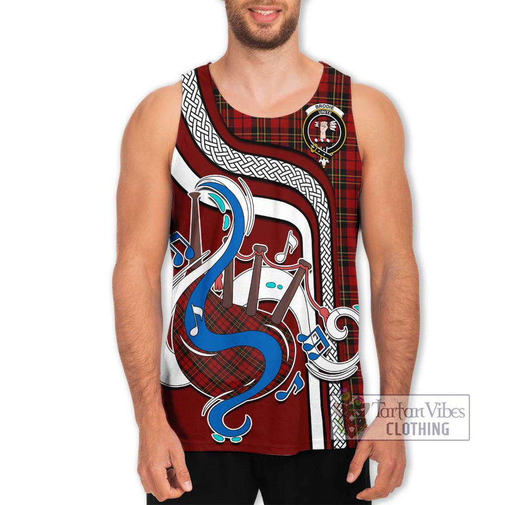 Brodie Tartan Men's Tank Top with Epic Bagpipe Style Men - Tartanvibesclothing Shop