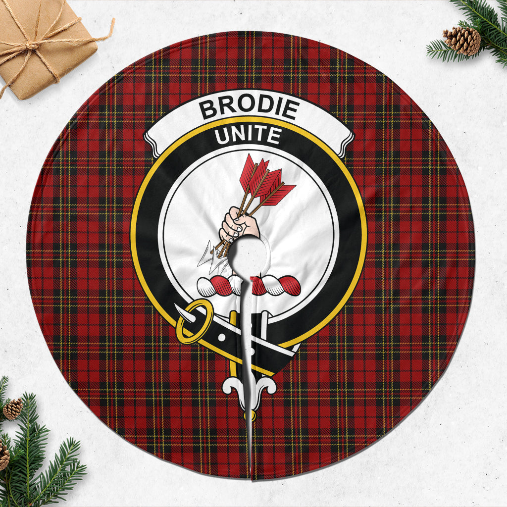 Brodie Tartan Christmas Tree Skirt with Family Crest - Tartanvibesclothing