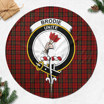 Brodie Tartan Christmas Tree Skirt with Family Crest