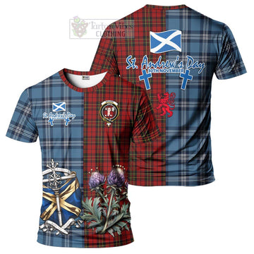 Brodie Tartan T-Shirt Happy St. Andrew's Day Half Tartan Style