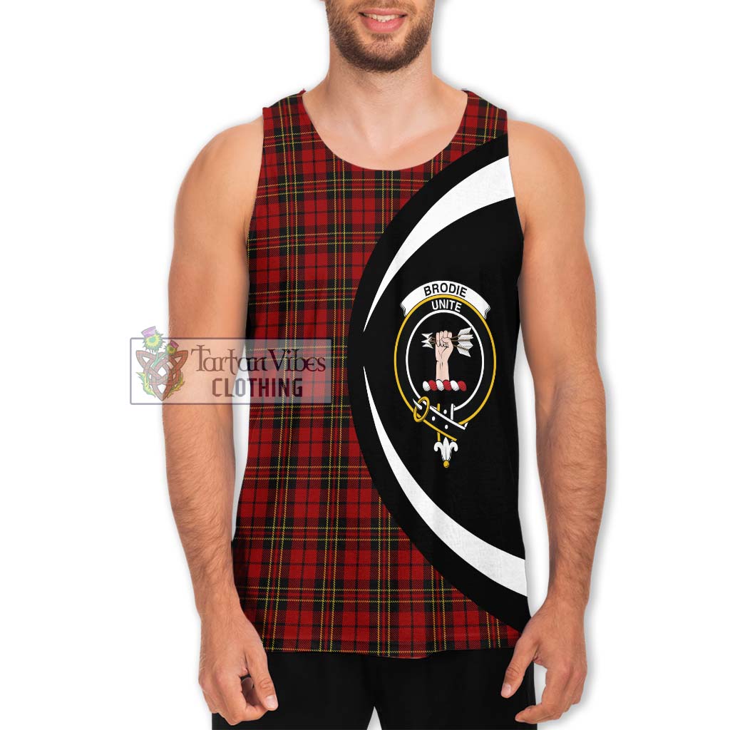 Tartan Vibes Clothing Brodie Tartan Men's Tank Top with Family Crest Circle Style