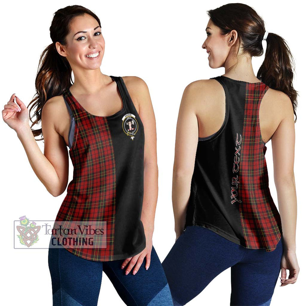 Brodie Tartan Women's Racerback Tanks with Family Crest and Half Of Me Style 4XL - Tartanvibesclothing Shop