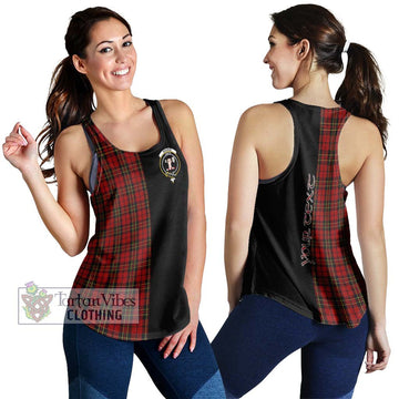 Brodie Tartan Women's Racerback Tanks with Family Crest and Half Of Me Style