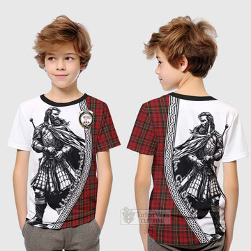 Brodie Tartan Clan Crest Kid T-Shirt with Highlander Warrior Celtic Style