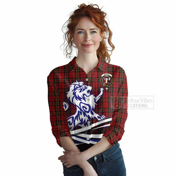 Brodie Tartan Women's Casual Shirt with Alba Gu Brath Regal Lion Emblem