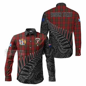 Brodie Crest Tartan Long Sleeve Button Shirt with New Zealand Silver Fern Half Style