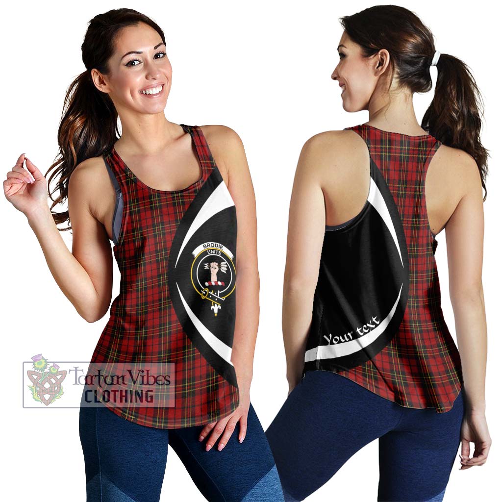 Brodie Tartan Women's Racerback Tanks with Family Crest Circle Style 4XL - Tartan Vibes Clothing