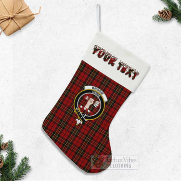 Brodie Tartan Family Crest Christmas Stocking with Personalized Text