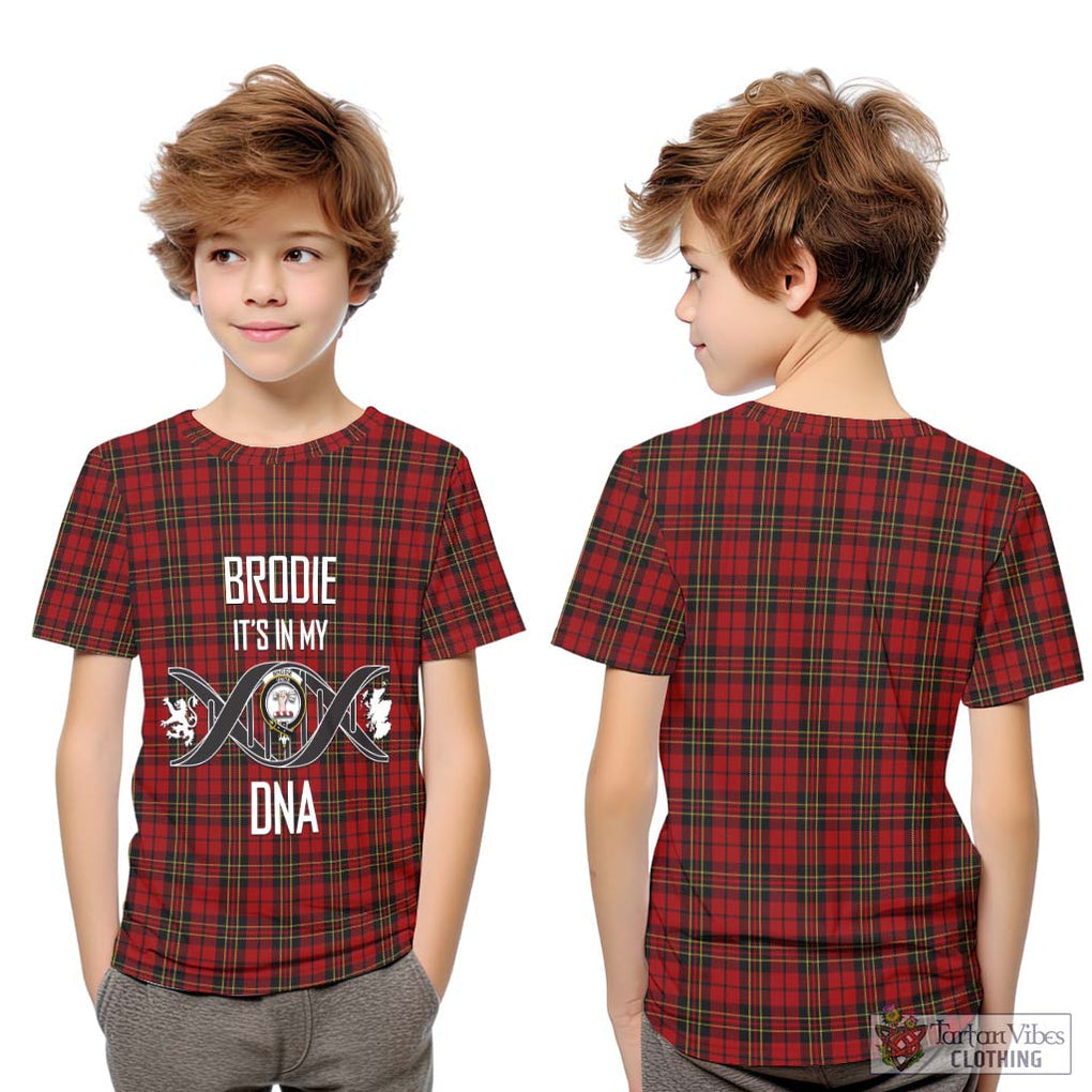 Brodie Tartan Kid T-Shirt with Family Crest DNA In Me Style Youth XL Size14 - Tartanvibesclothing Shop