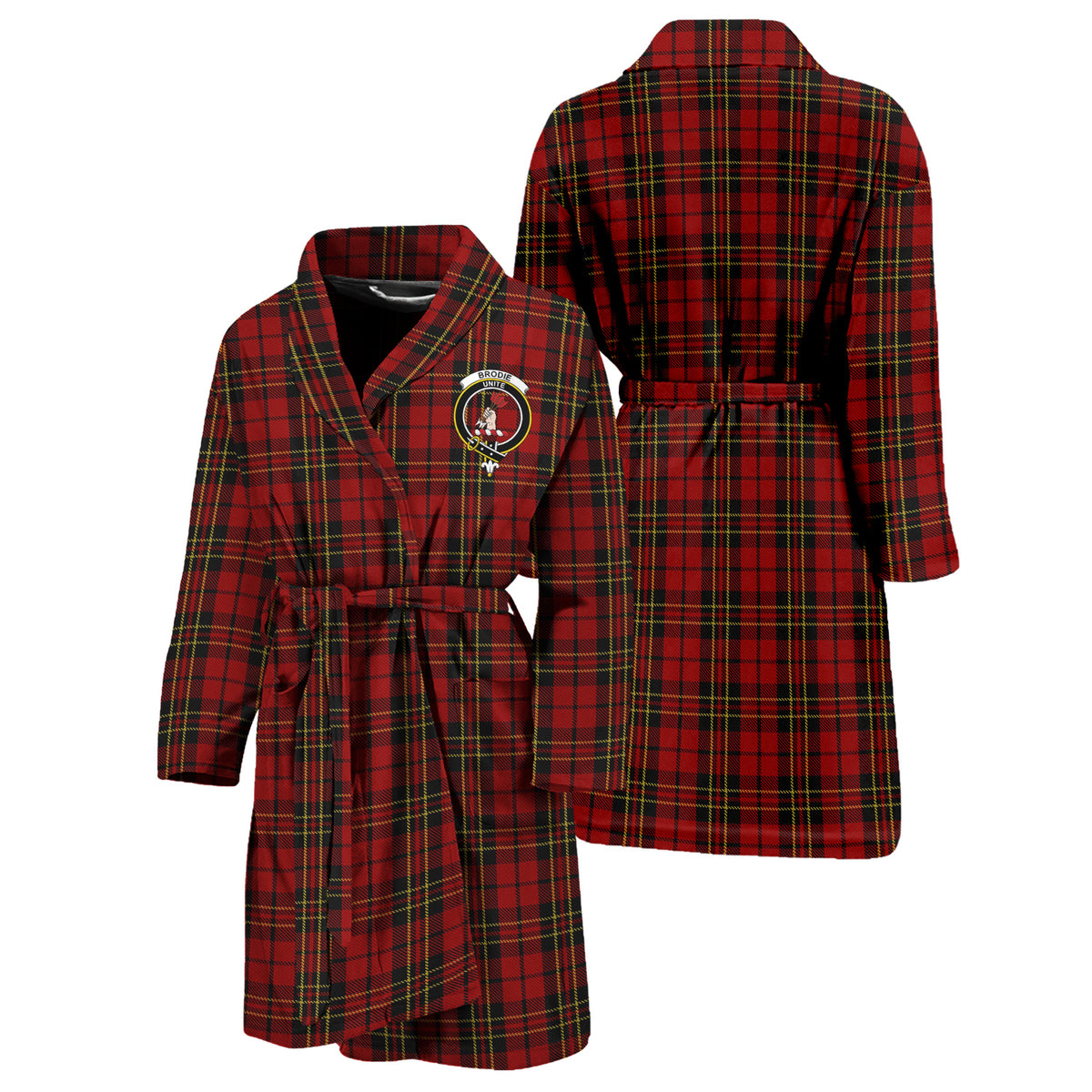 Brodie Tartan Bathrobe with Family Crest Unisex S - Tartan Vibes Clothing