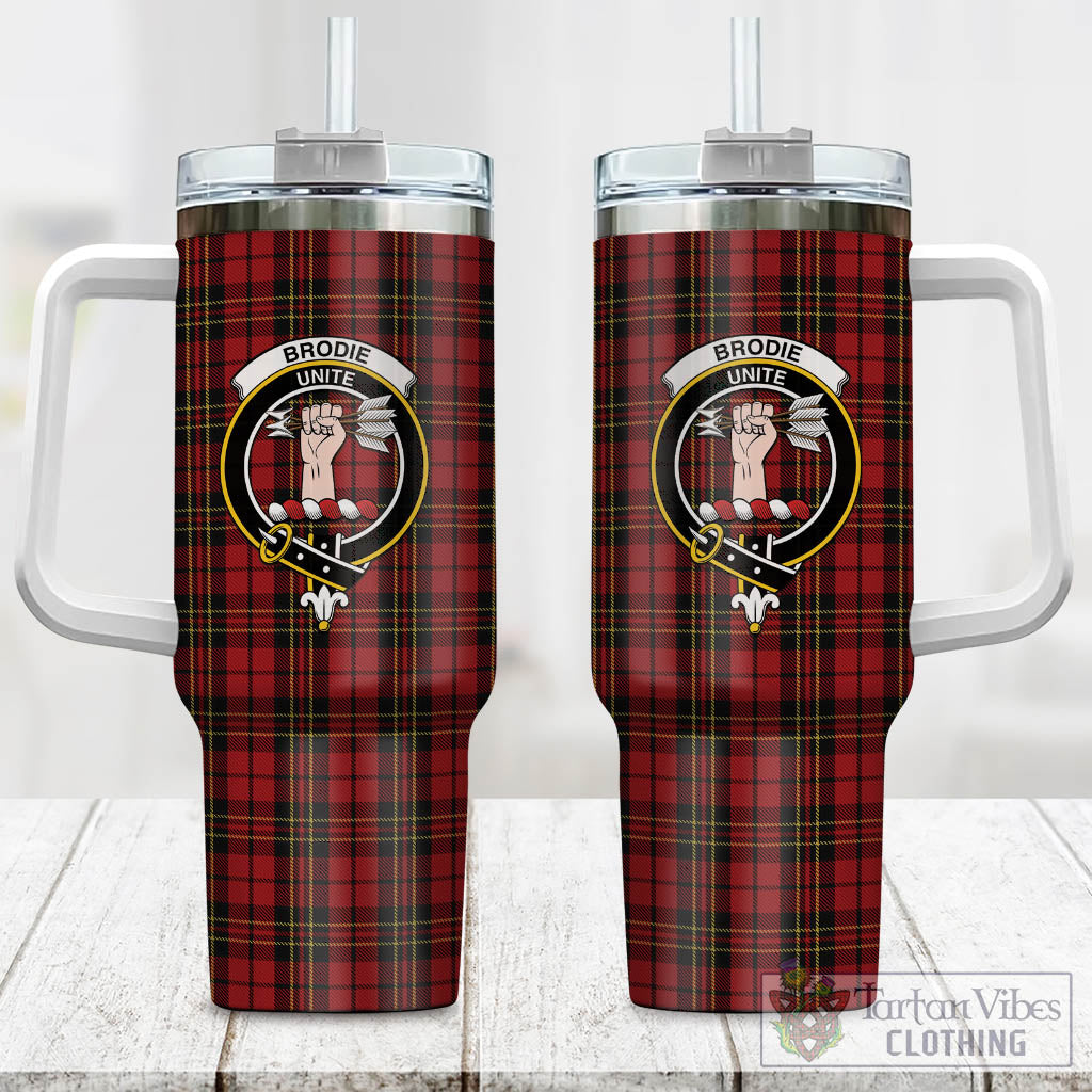 Tartan Vibes Clothing Brodie Tartan and Family Crest Tumbler with Handle