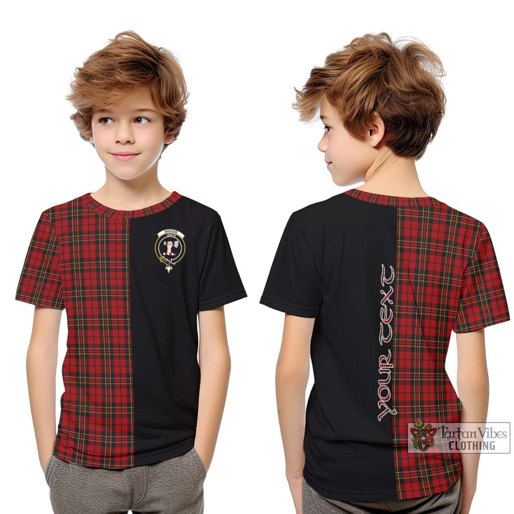 Brodie Tartan Kid T-Shirt with Family Crest and Half Of Me Style Youth XL Size14 - Tartanvibesclothing Shop