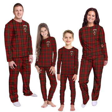 Brodie Tartan Pajamas Family Set with Family Crest Kid - Tartan Vibes Clothing