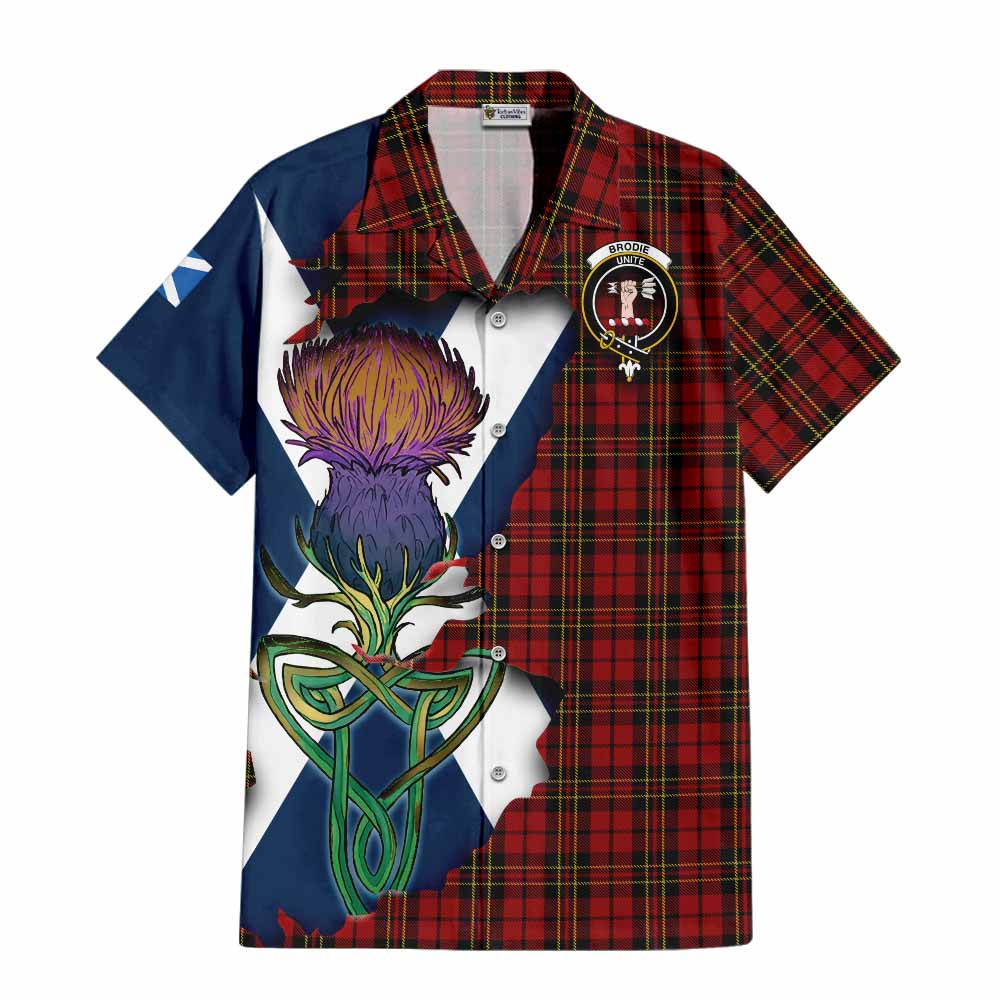 Brodie Tartan Family Crest Hawaiian Shirt Scottish Thistle Celtic Inspired Kid - Tartan Vibes Clothing