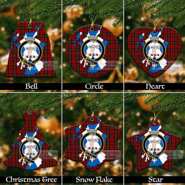 Brodie Tartan Christmas Ornament with Family Crest and Scotland Map