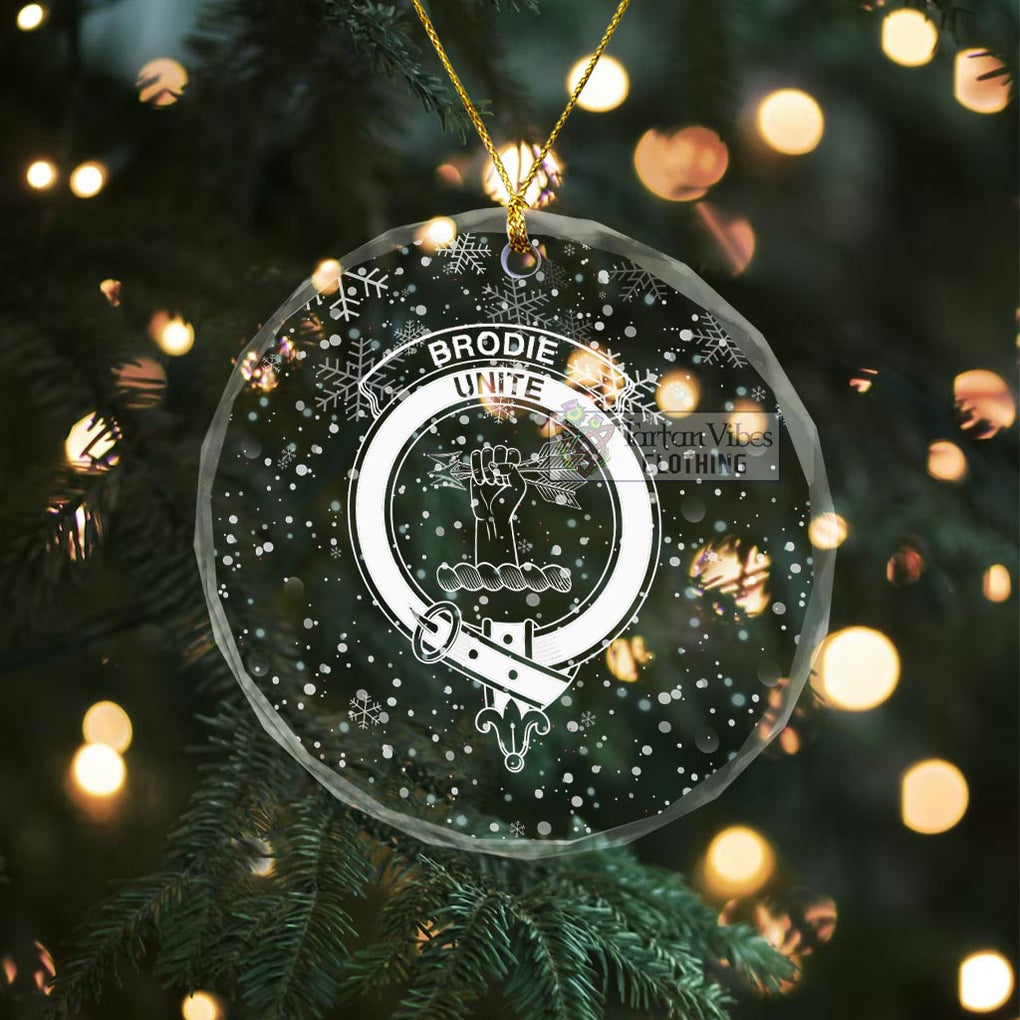 Tartan Vibes Clothing Brodie Clan Crest Christmas Glass Ornament